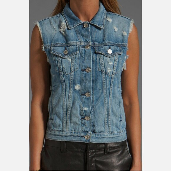 Rag & Bone Tattered Jean Vest - Picture 3 of 5